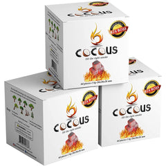 Cocous Big Boss Natural Big Cube Coconut Charcoal Incense Hookah Shisha Narguile Coal Coconut Shell Briquette Coals 1KG - 64 Pieces 26MM Cubes