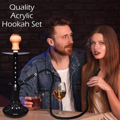 Portable Light Weight Acrylic Hookah - Black