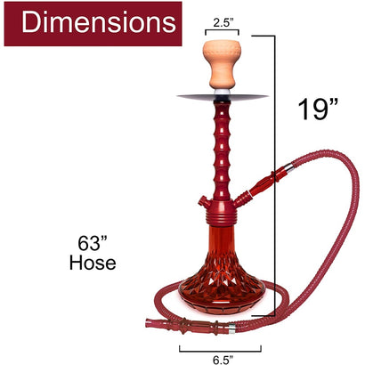 Portable Light Weight Acrylic Hookah - Red