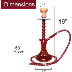 Portable Light Weight Acrylic Hookah - Red