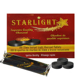 Starlight Quick light Hookah Charcoal - 100 Coals Per Box - 33mm